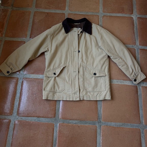 Jackets & Blazers - Men's Utility Jacket with Contrast Collar - Tan